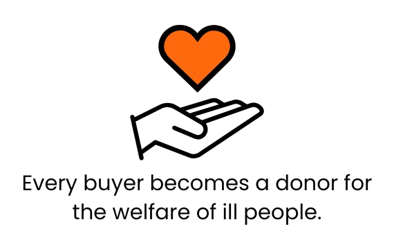🫶 Every buyer becomes a donor for the welfare of ill people..