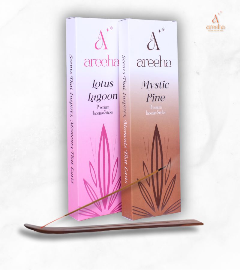 Areeha Lotus Lagoon + Mystic Pine Incense Sticks Combo